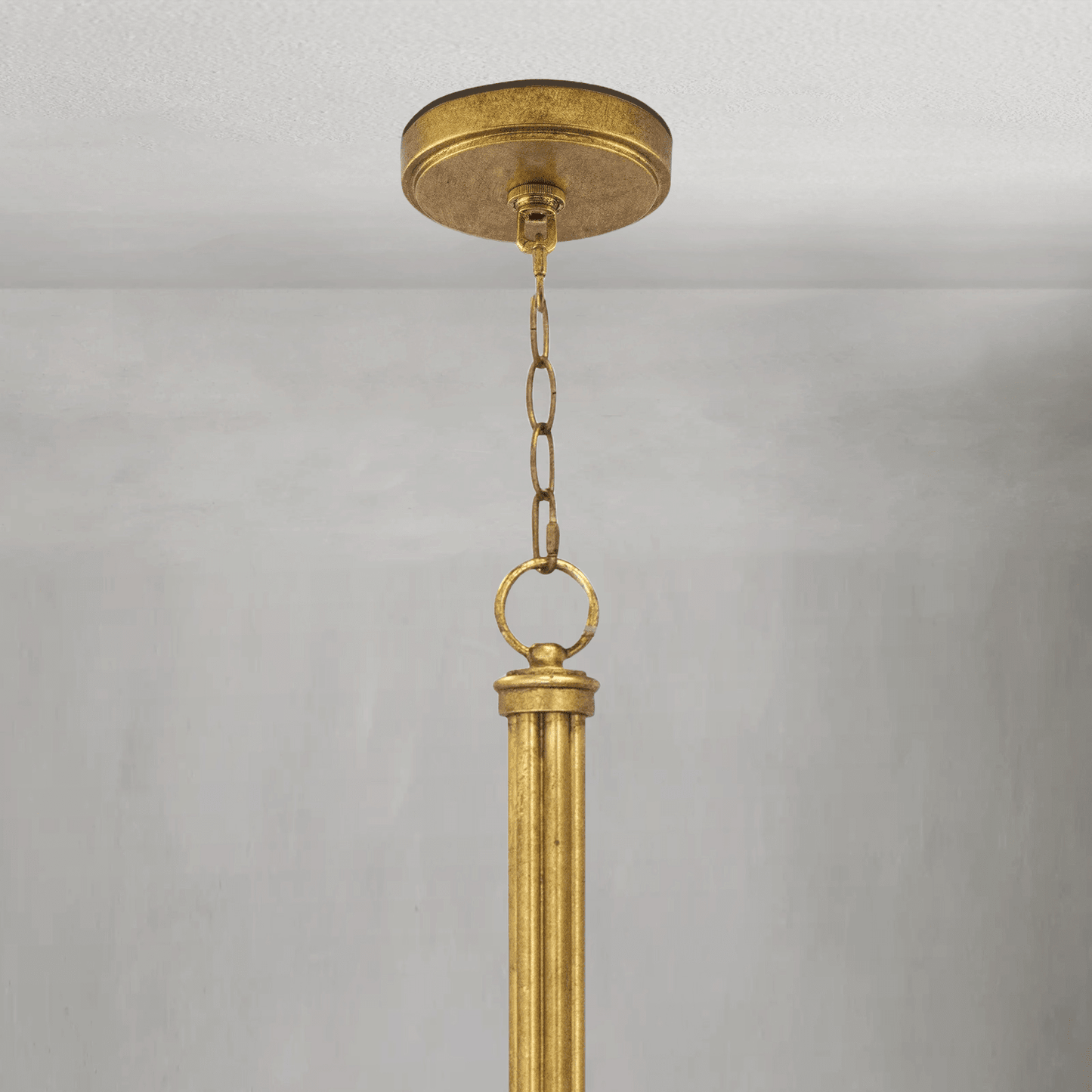 Fontara Dark Blue Reed Chandelier(Antique Gold Leaf)