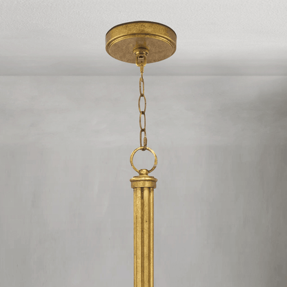 Fontara Dark Blue Reed Chandelier(Antique Gold Leaf)