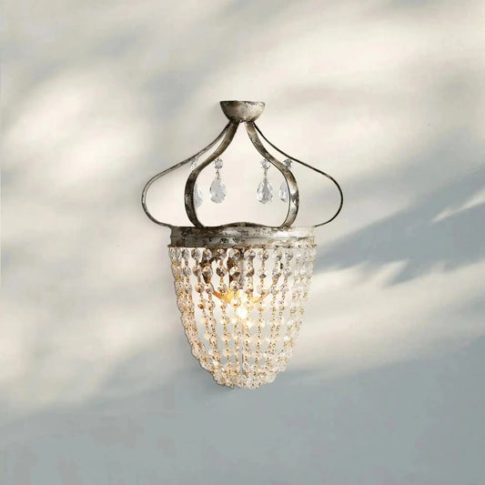Fotini Iron Wall Sconce in Silver Clay