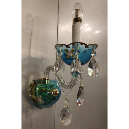 French Romantic Blue Crystal Designer Chandelier for Bedroom/Living Room/Dining Room