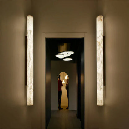 Garron Modern Alabaster Linear Wall Sconce 3'', 4.7''
