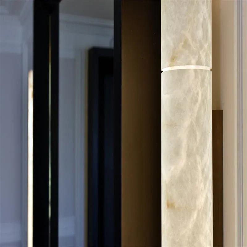 Garron Modern Alabaster Linear Wall Sconce 3'', 4.7''