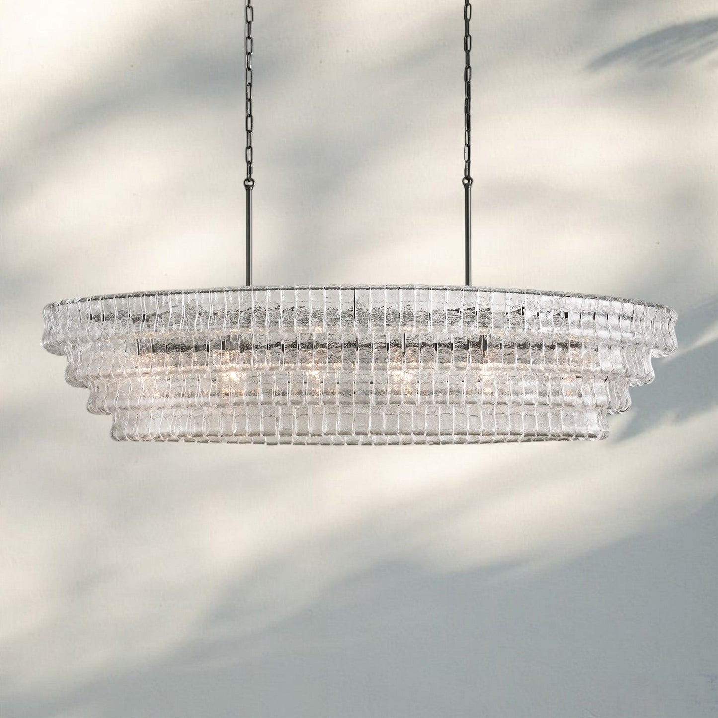 Ghiaccio Glass Oval Chandelier 54''65''