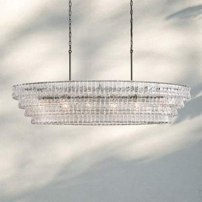 Ghiaccio Glass Oval Chandelier 54''65''