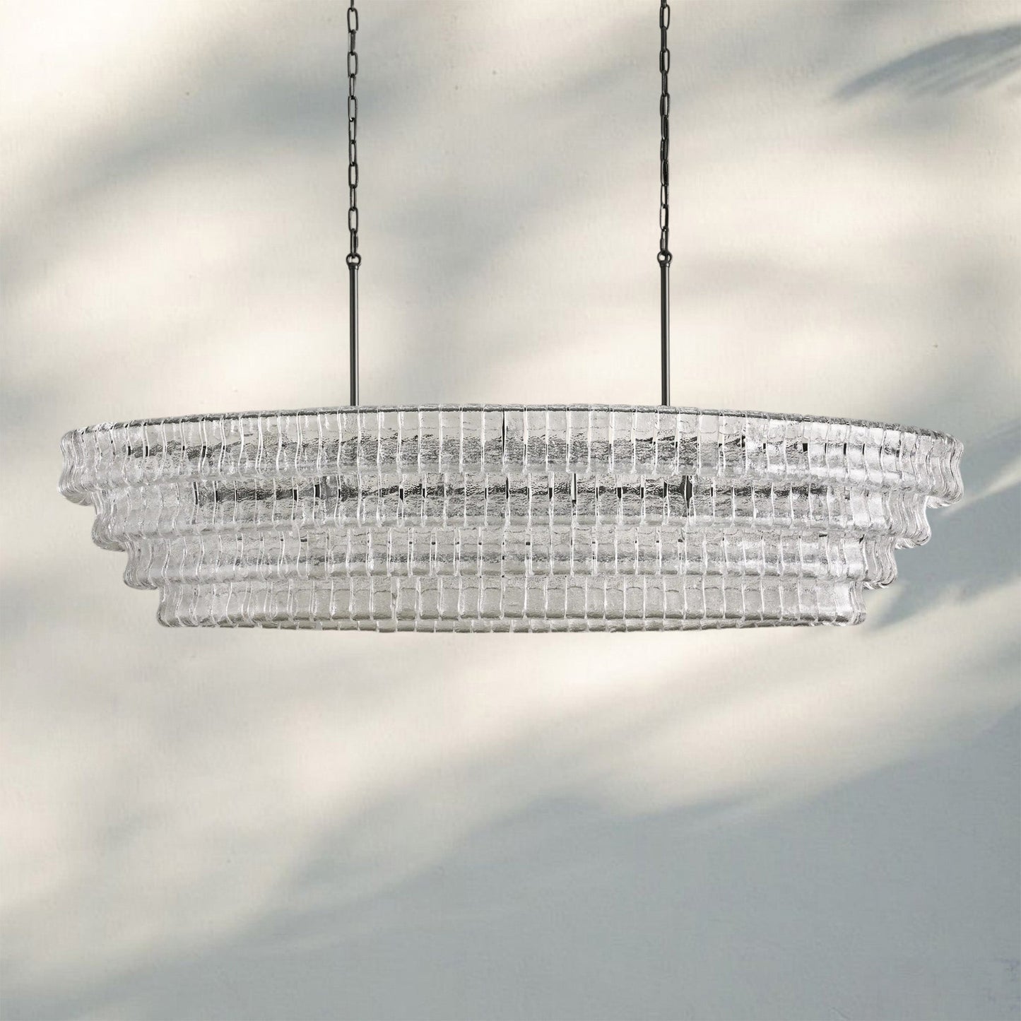 Ghiaccio Glass Oval Chandelier 54''65''
