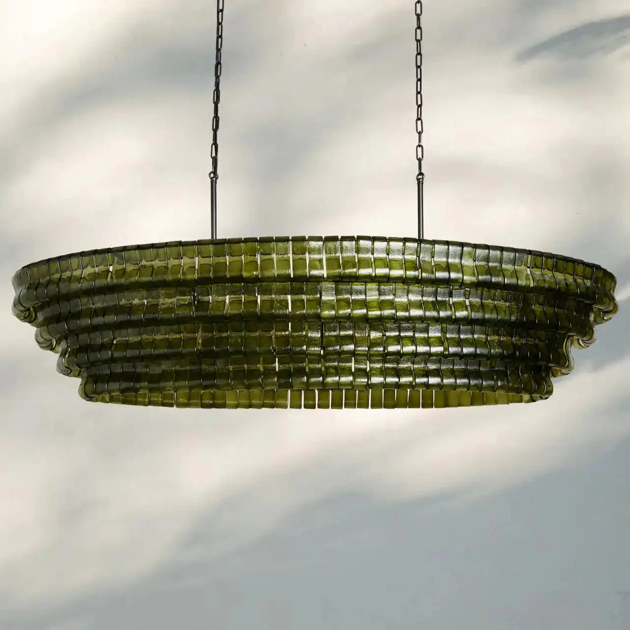 Ghiaccio Glass Oval Chandelier 54''65''