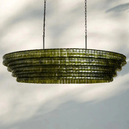 Ghiaccio Glass Oval Chandelier 54''65''