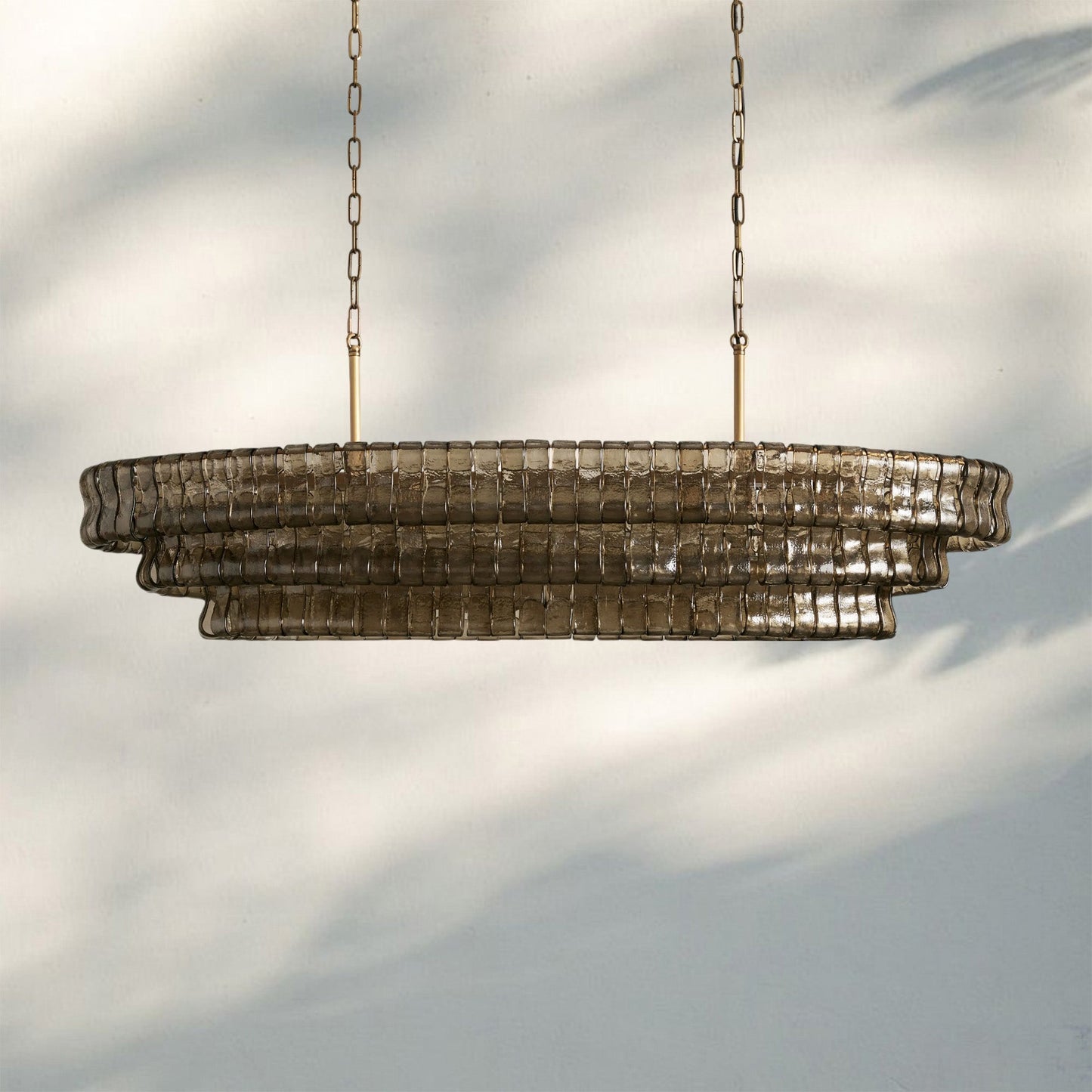 Ghiaccio Glass Oval Chandelier 54''65''