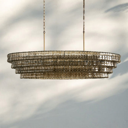 Ghiaccio Glass Oval Chandelier 54''65''
