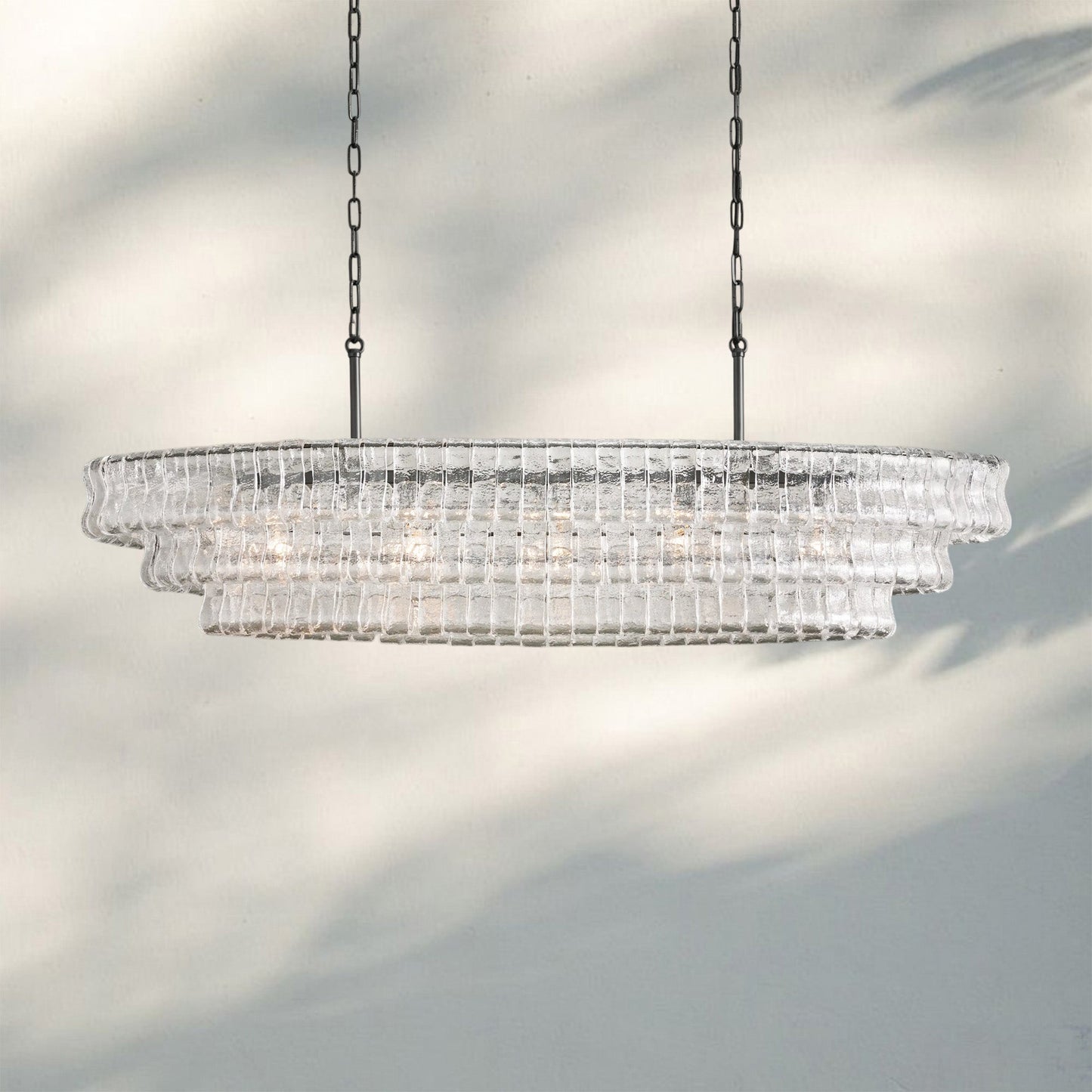 Ghiaccio Glass Oval Chandelier 54''65''