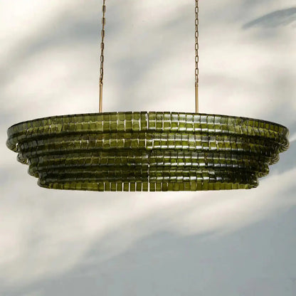 Ghiaccio Glass Oval Chandelier 54''65''