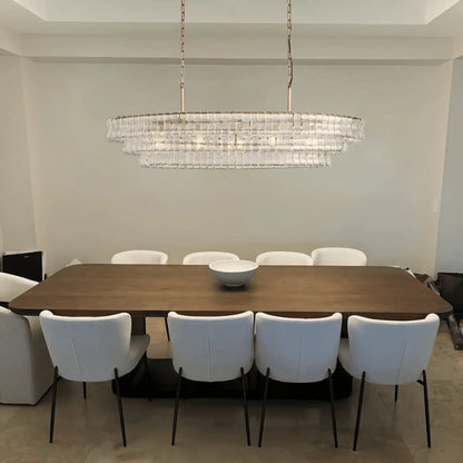 Ghiaccio Glass Oval Chandelier 54''65''