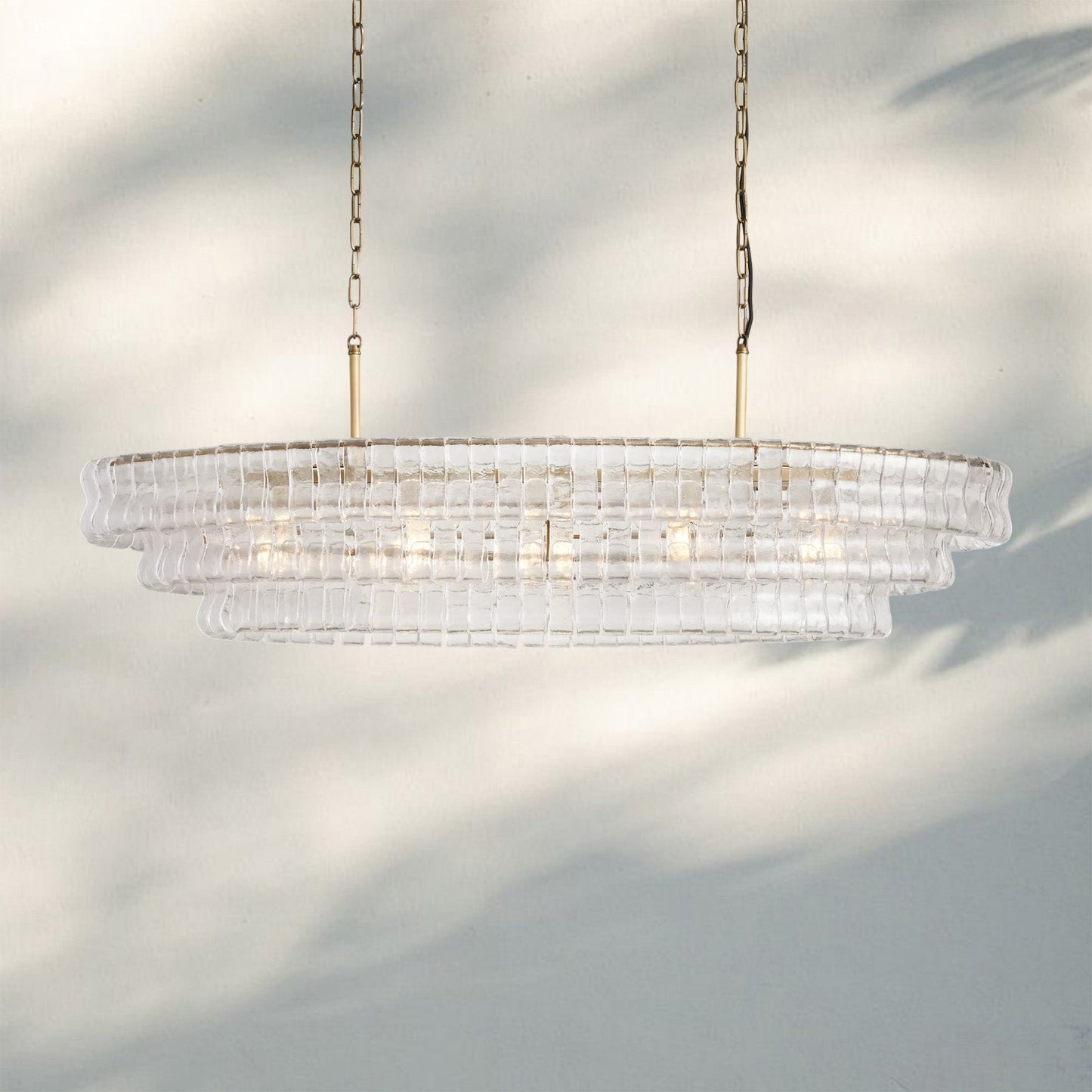 Ghiaccio Glass Oval Chandelier 54''65''