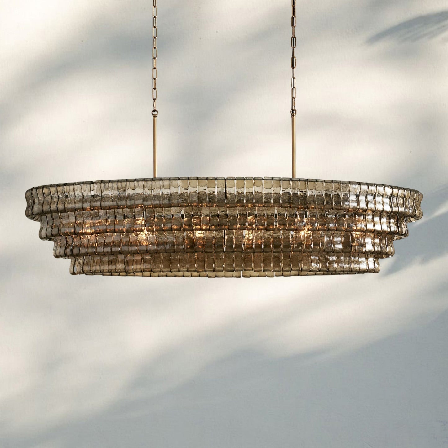 Ghiaccio Glass Oval Chandelier 54''65''
