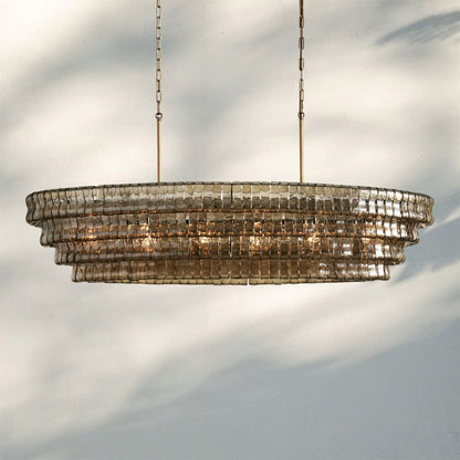 Ghiaccio Glass Oval Chandelier 54''65''