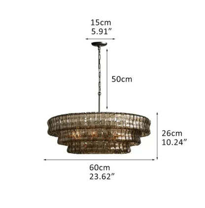 Ghiaccio Glass Round Chandelier 24" 36" 48" 60"