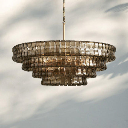 Ghiaccio Glass Round Chandelier 24" 36" 48" 60"