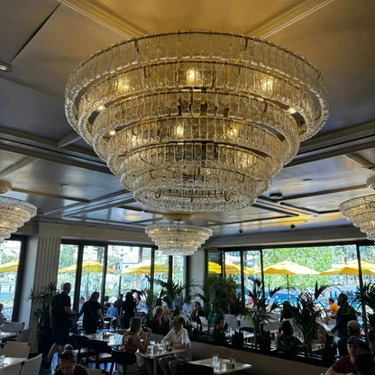 Ghiaccio Glass Round Chandelier 24" 36" 48" 60"