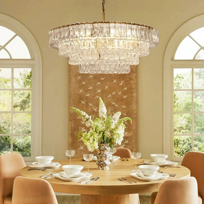 Ghiaccio Glass Round Chandelier 24" 36" 48" 60"