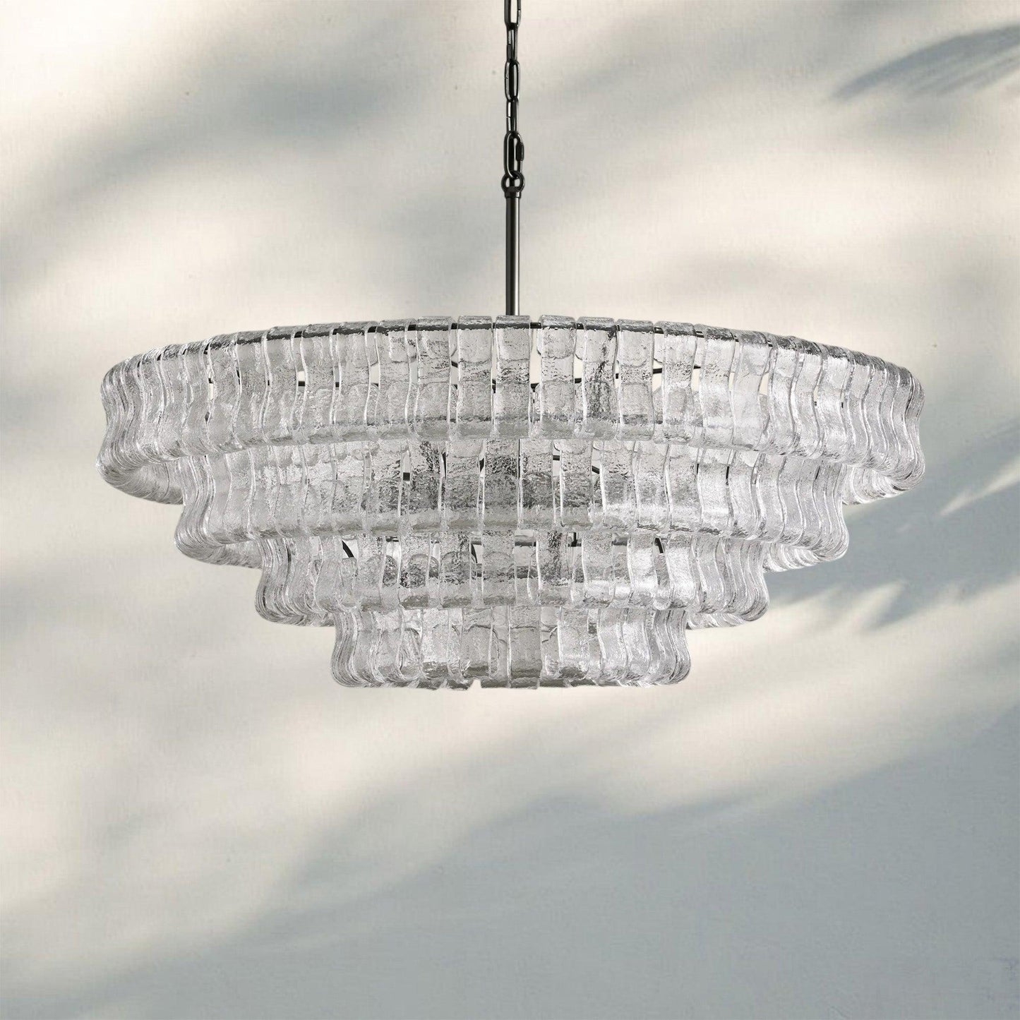 Ghiaccio Glass Round Chandelier 24" 36" 48" 60"