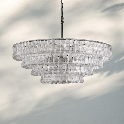 Ghiaccio Glass Round Chandelier 24" 36" 48" 60"