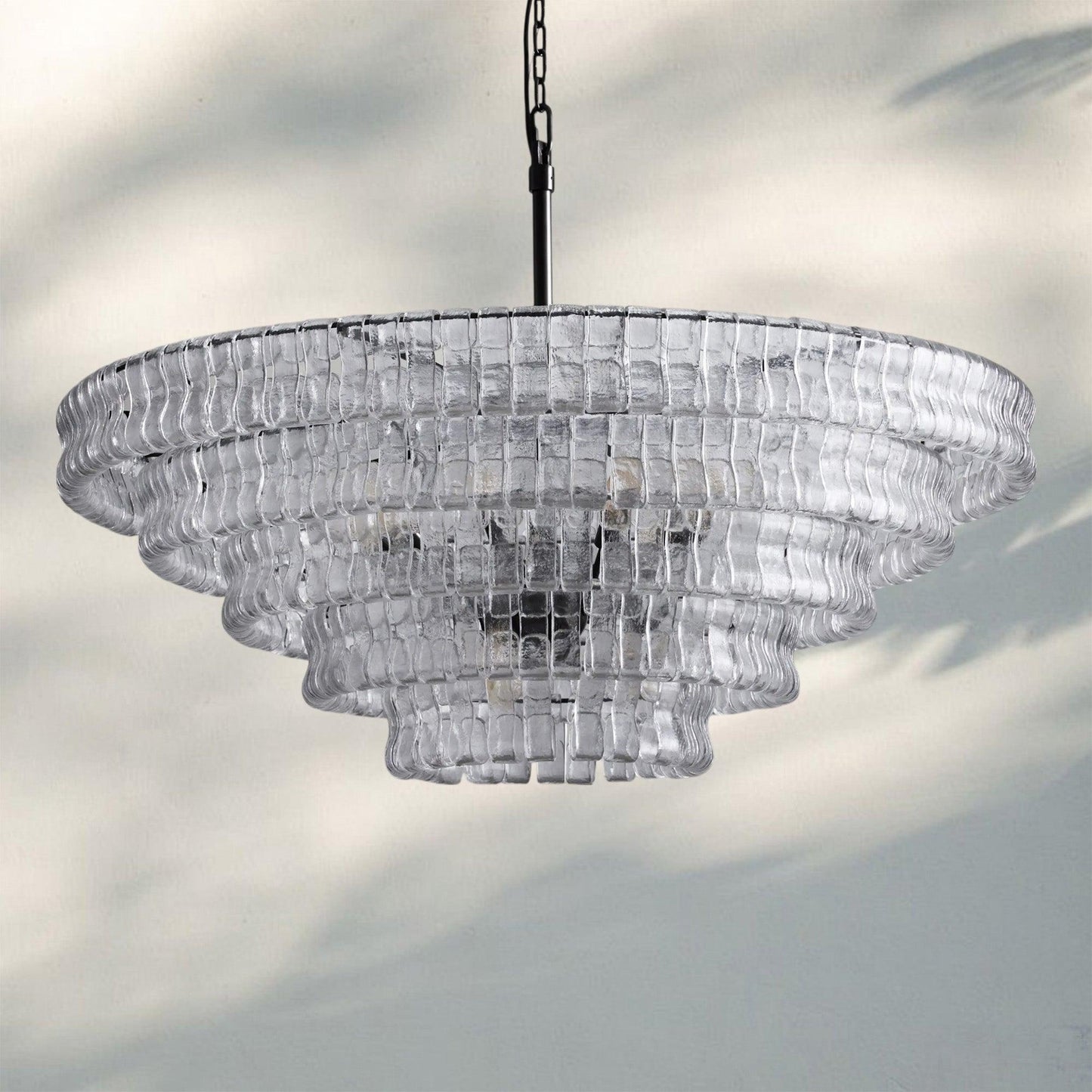 Ghiaccio Glass Round Chandelier 24" 36" 48" 60"