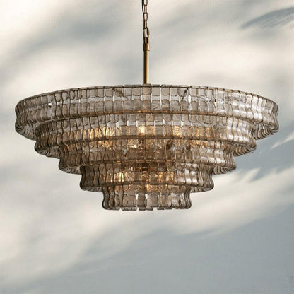 Ghiaccio Glass Round Chandelier 24" 36" 48" 60"