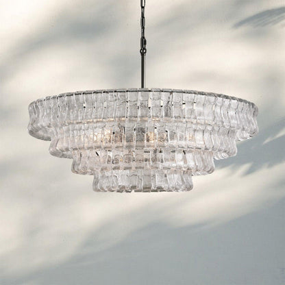 Ghiaccio Glass Round Chandelier 24" 36" 48" 60"
