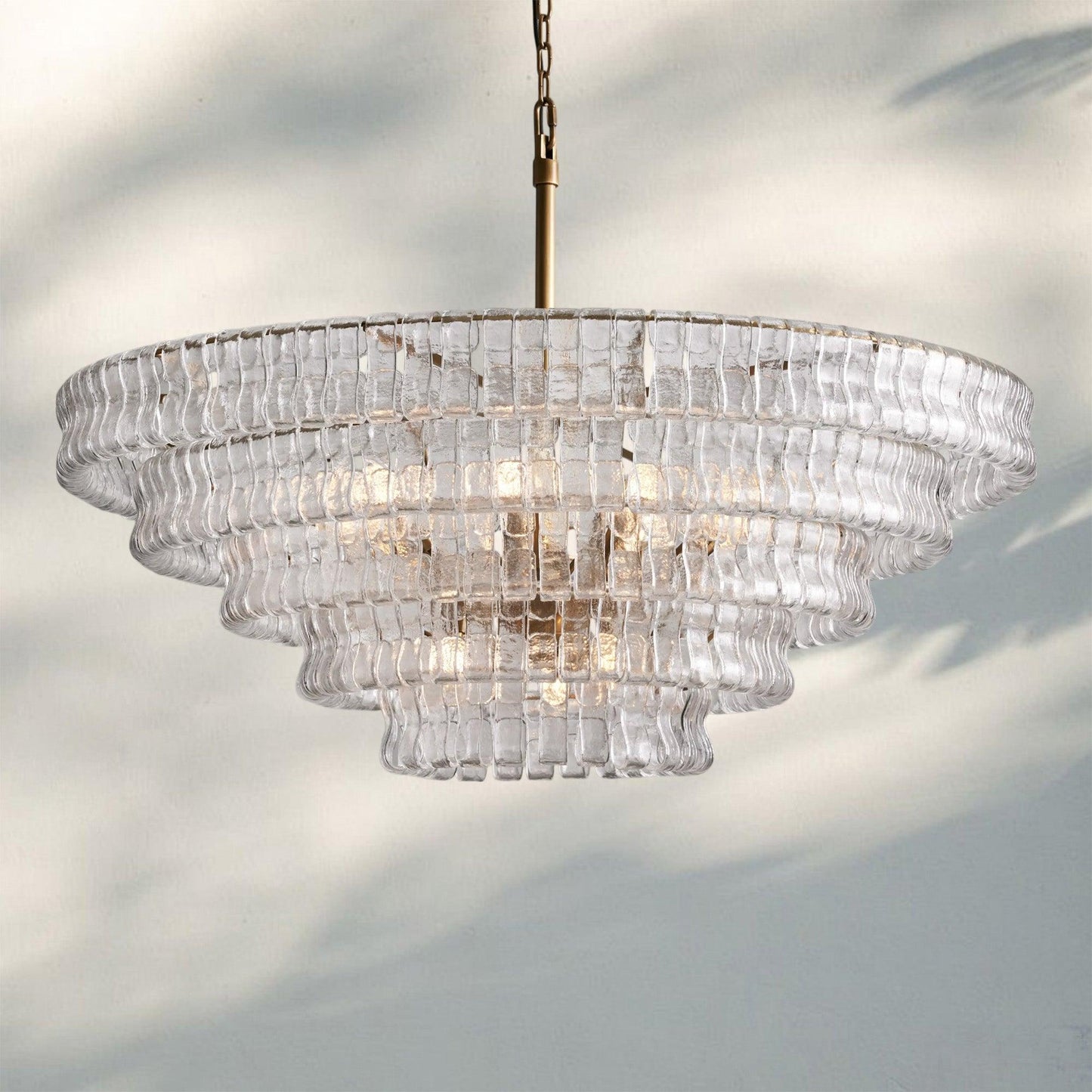 Ghiaccio Glass Round Chandelier 24" 36" 48" 60"