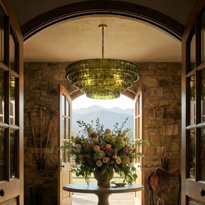 Ghiaccio Glass Round Chandelier 24" 36" 48" 60"