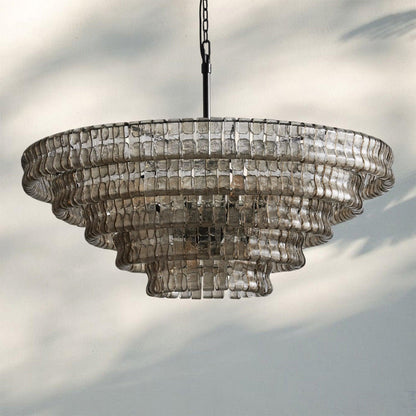 Ghiaccio Glass Round Chandelier 24" 36" 48" 60"