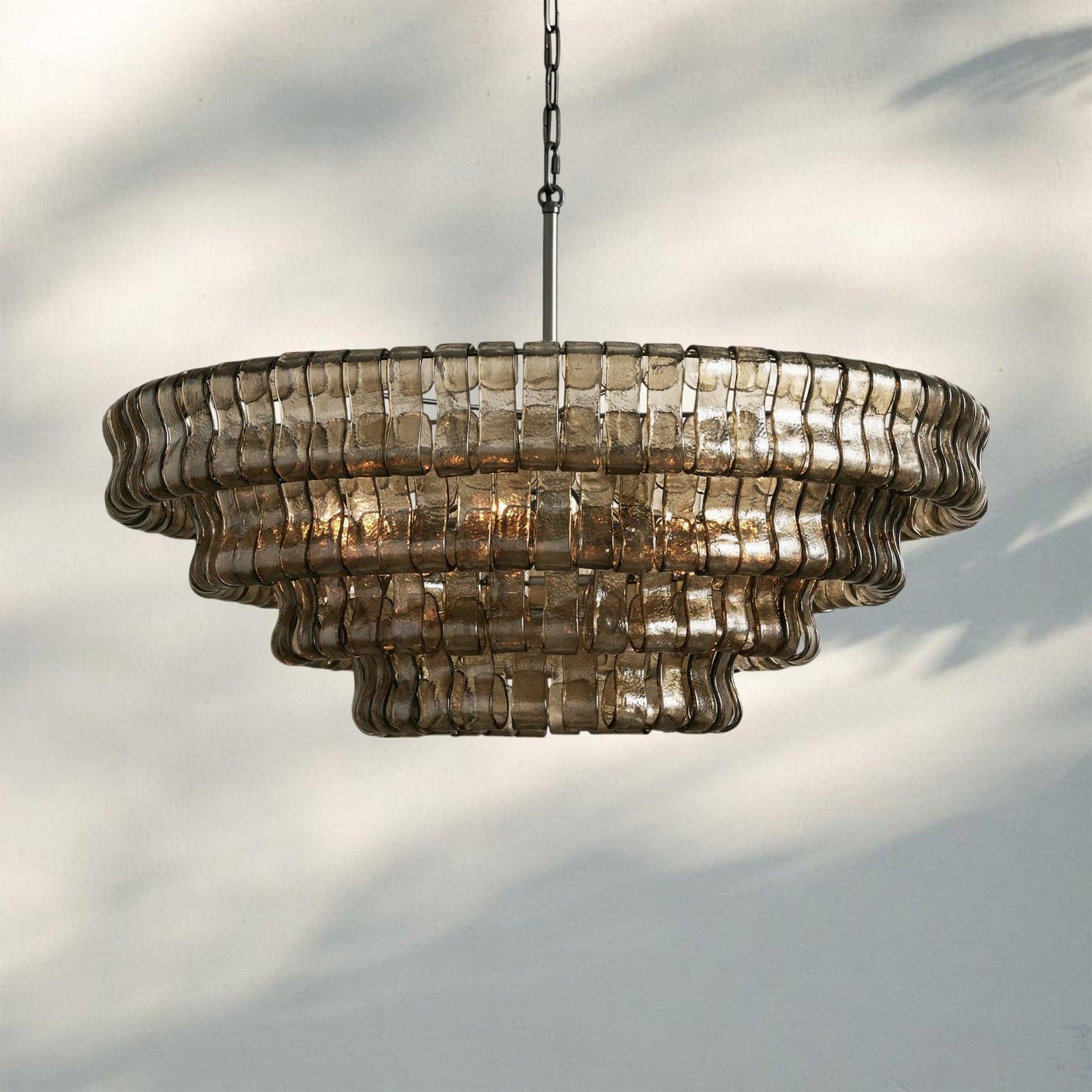 Ghiaccio Glass Round Chandelier 24" 36" 48" 60"