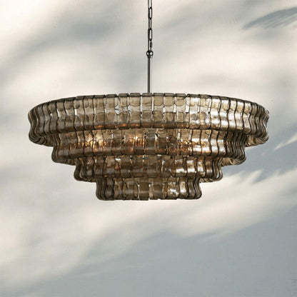 Ghiaccio Glass Round Chandelier 24" 36" 48" 60"