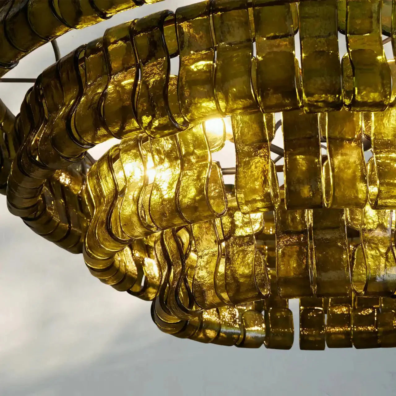 Ghiaccio Glass Round Chandelier 24" 36" 48" 60"