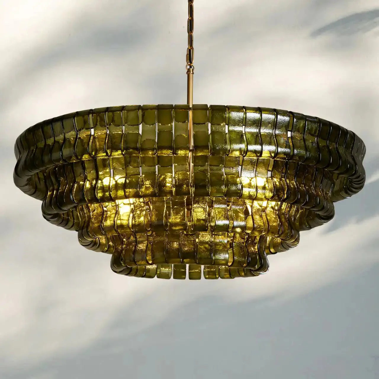 Ghiaccio Glass Round Chandelier 24" 36" 48" 60"