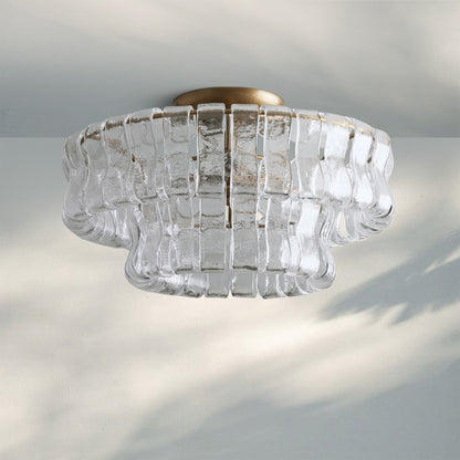 Ghiaccio Modern Glass Flushmount