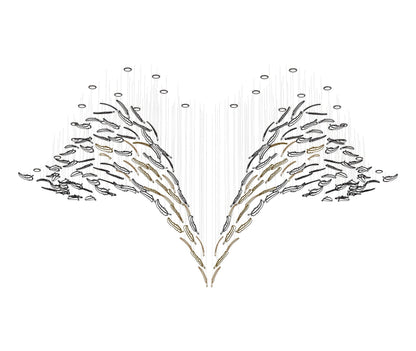 Glass Feathers Chandelier