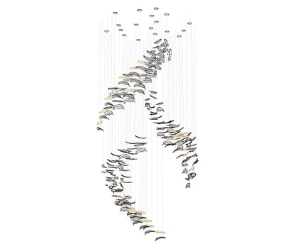 Glass Feathers Chandelier