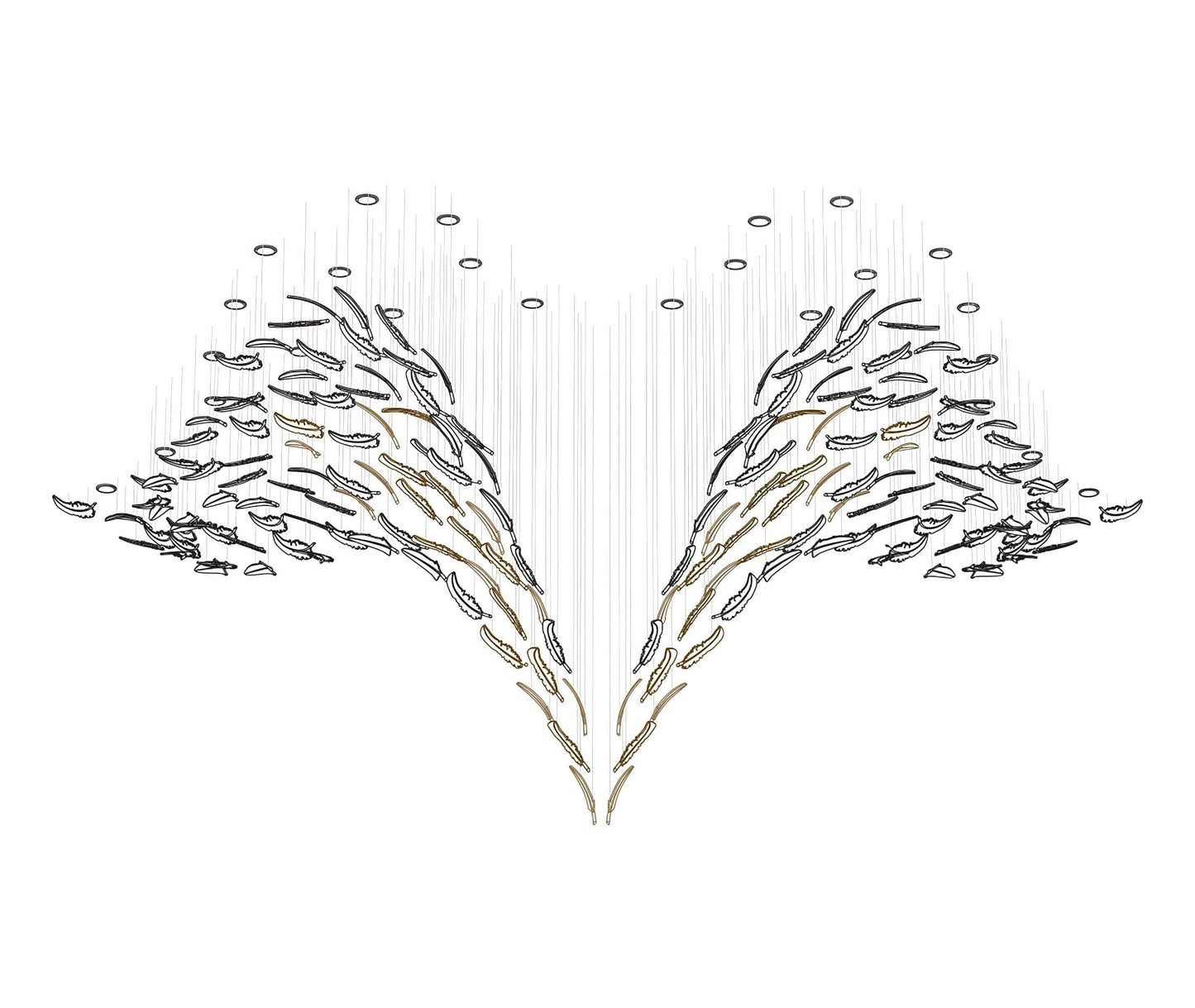 Glass Feathers Chandelier