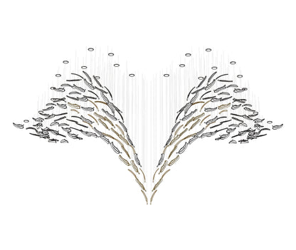 Glass Feathers Chandelier