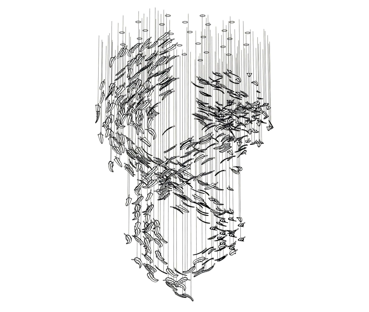 Glass Feathers Chandelier