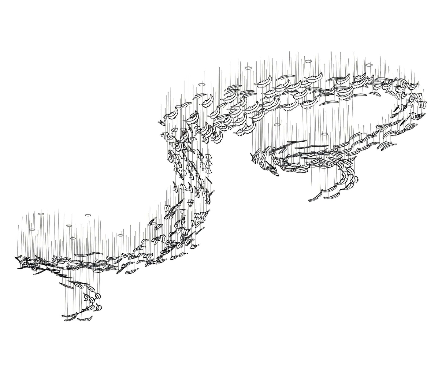 Glass Feathers Chandelier
