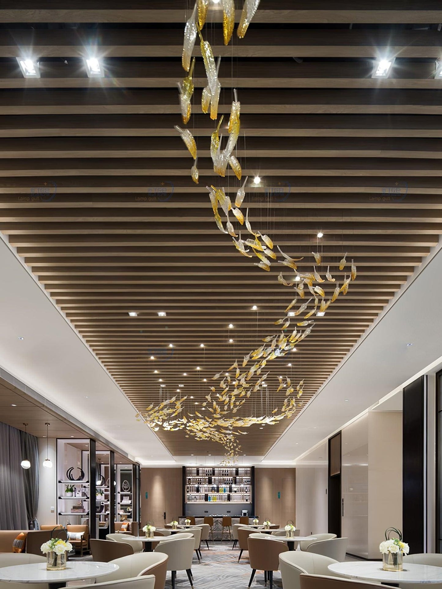 Glass Feathers Chandelier