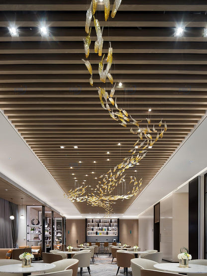 Glass Feathers Chandelier