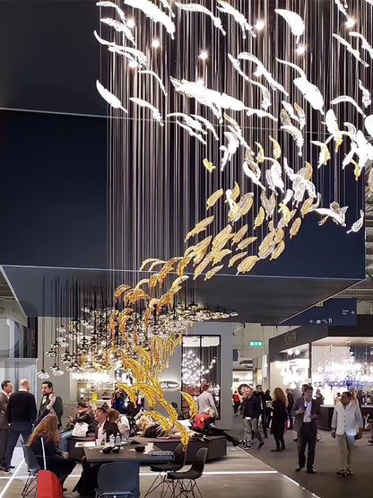 Glass Feathers Chandelier