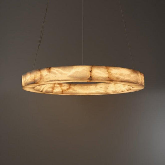 Halo Ring Alabaster Natural Stone Chandelier