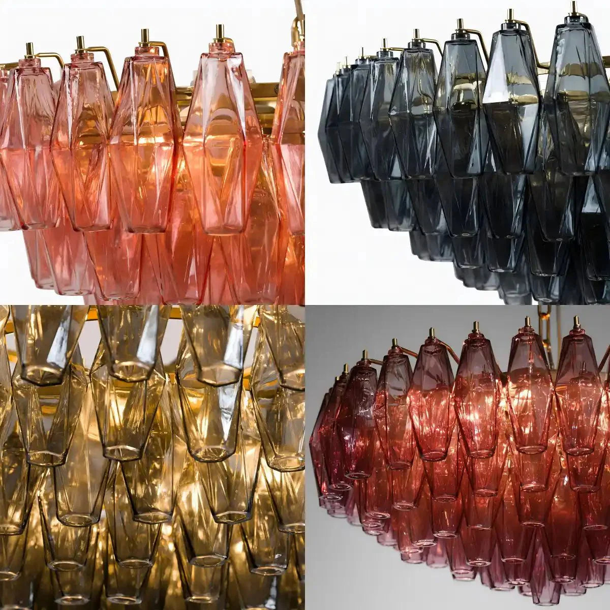 Hand Blown Tier Glass Large Murano Chandelier 24"31"40"