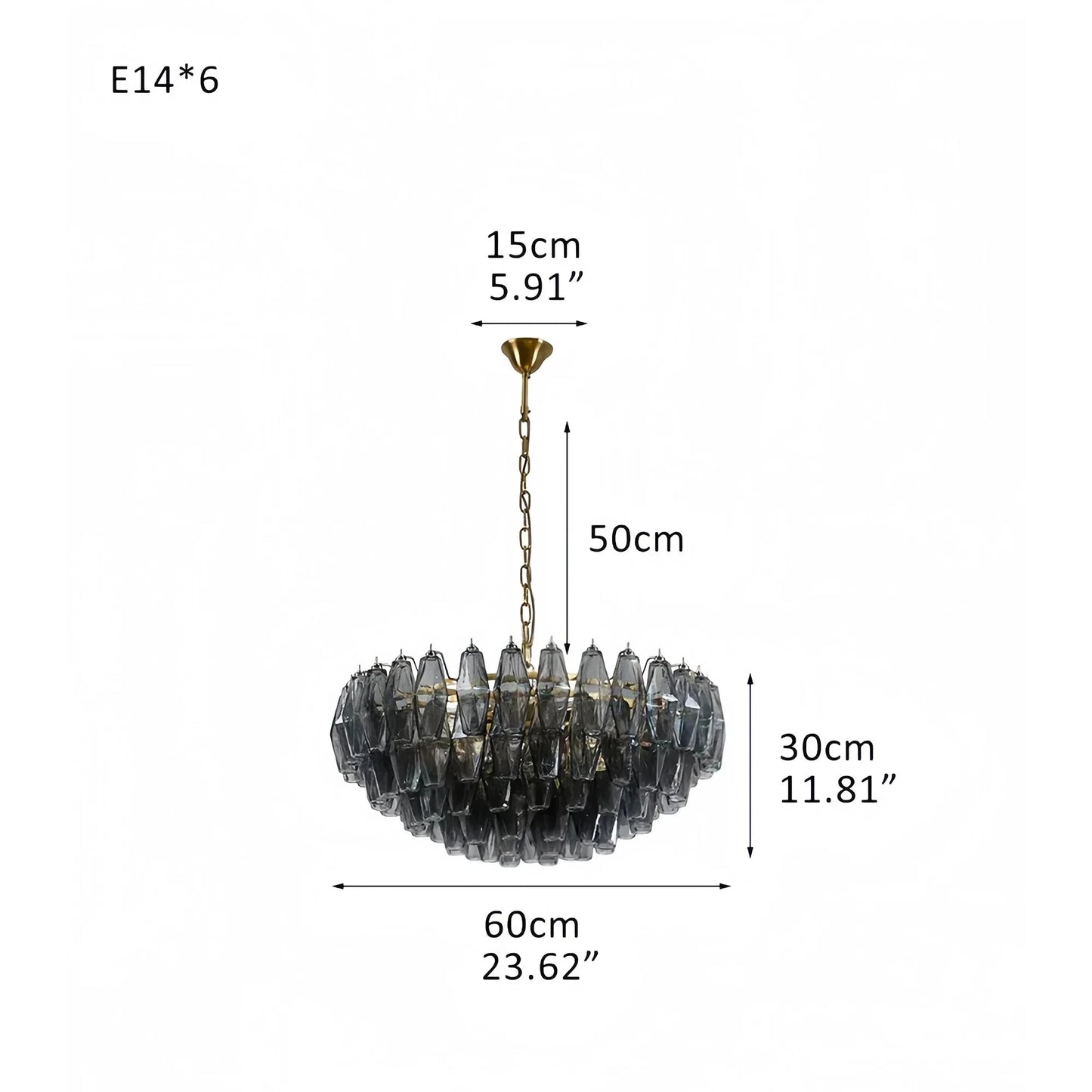 Hand Blown Tier Glass Large Murano Chandelier 24"31"40"