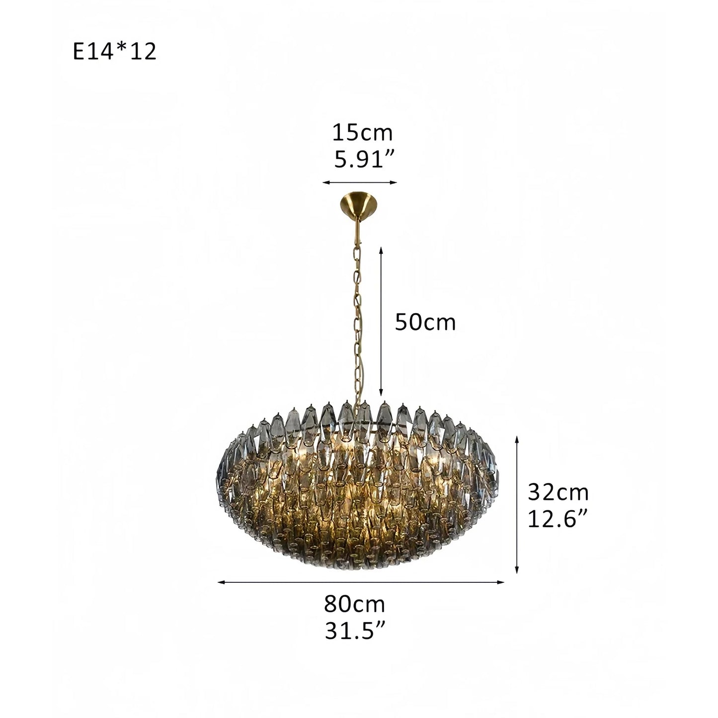 Hand Blown Tier Glass Large Murano Chandelier 24"31"40"