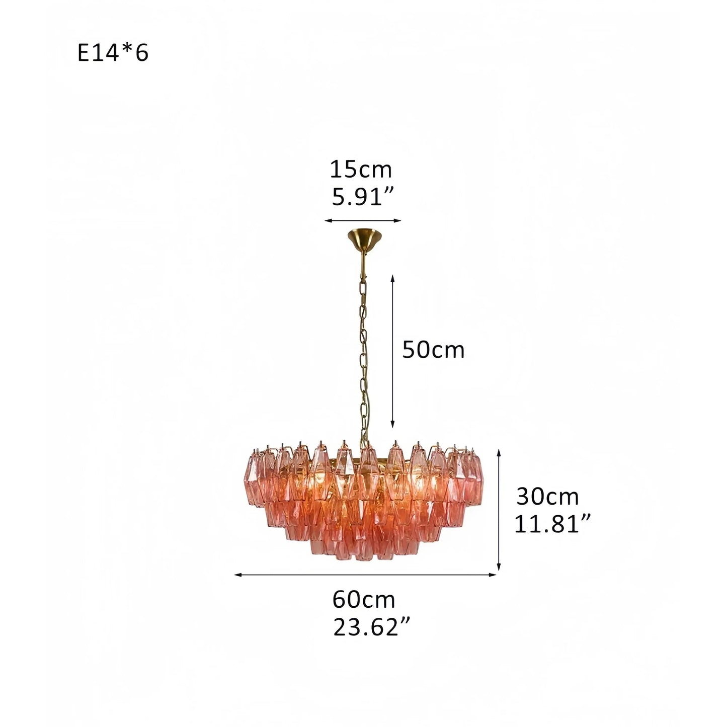 Hand Blown Tier Glass Large Murano Chandelier 24"31"40"